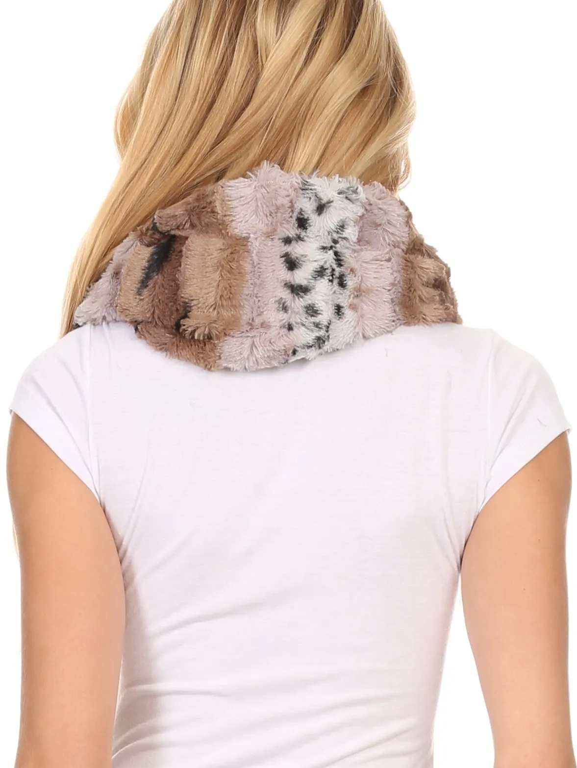 Sakkas Manula Long Wide Infinity Wrap Around Fuzzy Fur Fall Winter Classic Scarf