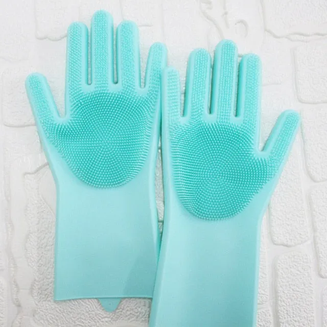 Silicon Scrubbing Multi-Function Cleaning Gloves