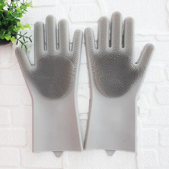 Silicon Scrubbing Multi-Function Cleaning Gloves