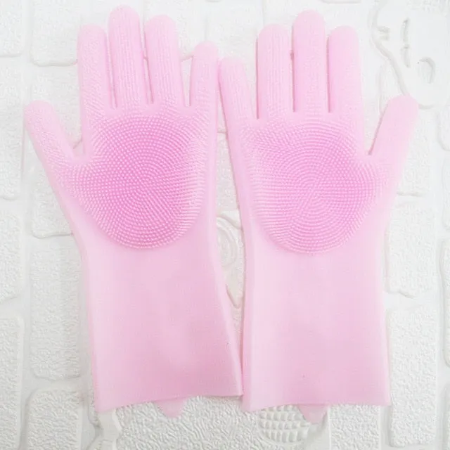 Silicon Scrubbing Multi-Function Cleaning Gloves