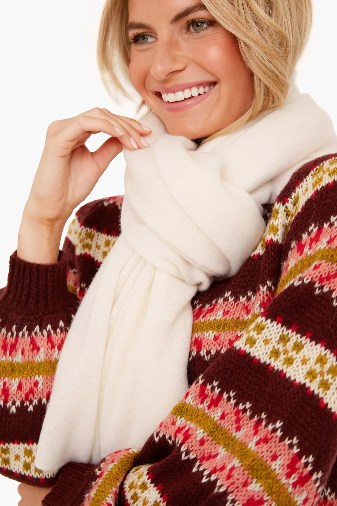 Soft White Cashmere Travel Wrap