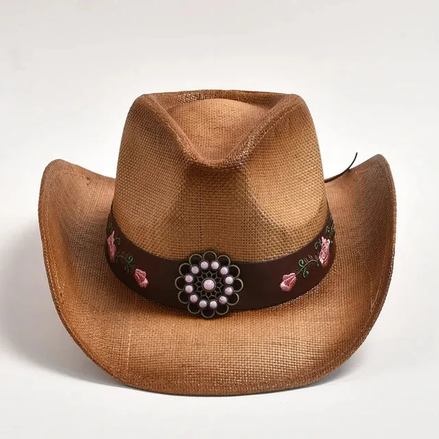 Straw Western Cowboy Hat Vintage Jazz Hat