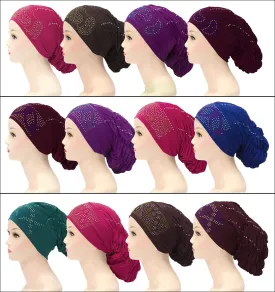 Wholesale 1 Dozen  Petite Royal Snood Caps in different colors & Stone design CLEARANCE