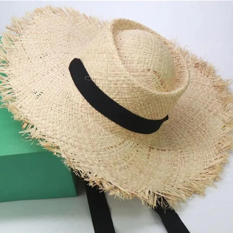 Wide Brim Sun Hat With Ribbon Accent