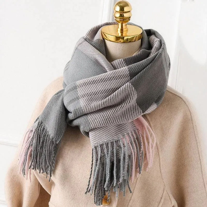 winter warm thicked blanket scarves For ladies