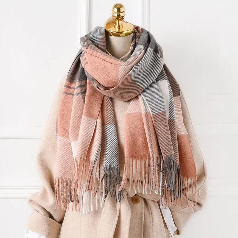 winter warm thicked blanket scarves For ladies