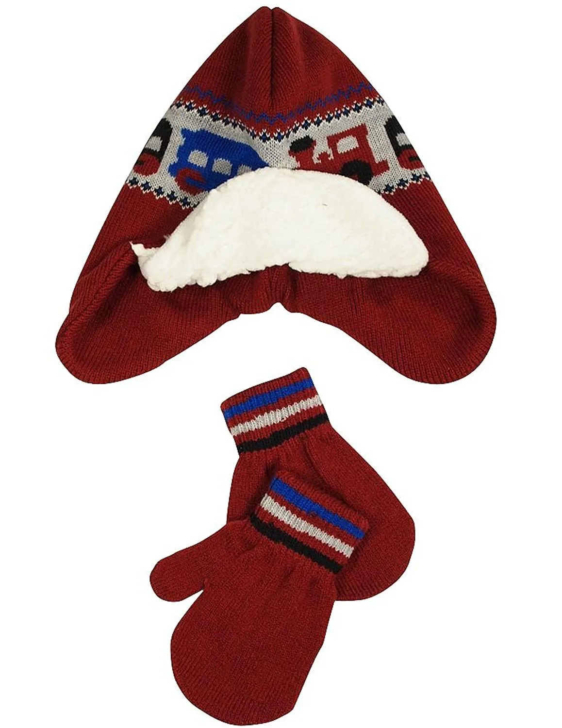 Winter Warm-Up - Little Boys Hat and Mitten Set Fits 2-4