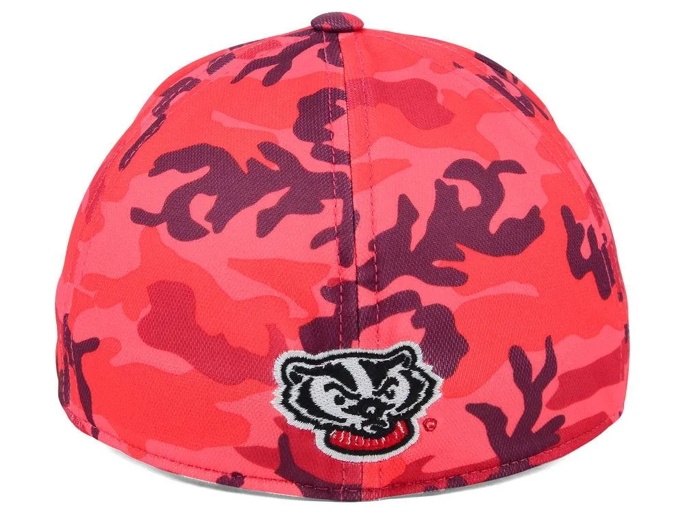 Wisconsin Badgers TOW Red Camouflage Gulf Performance Flexfit Structured Hat Cap