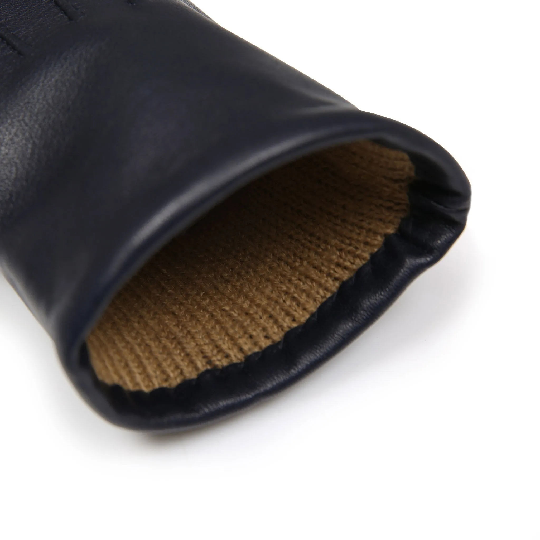 Women's Three-Point Lined Leather Gloves