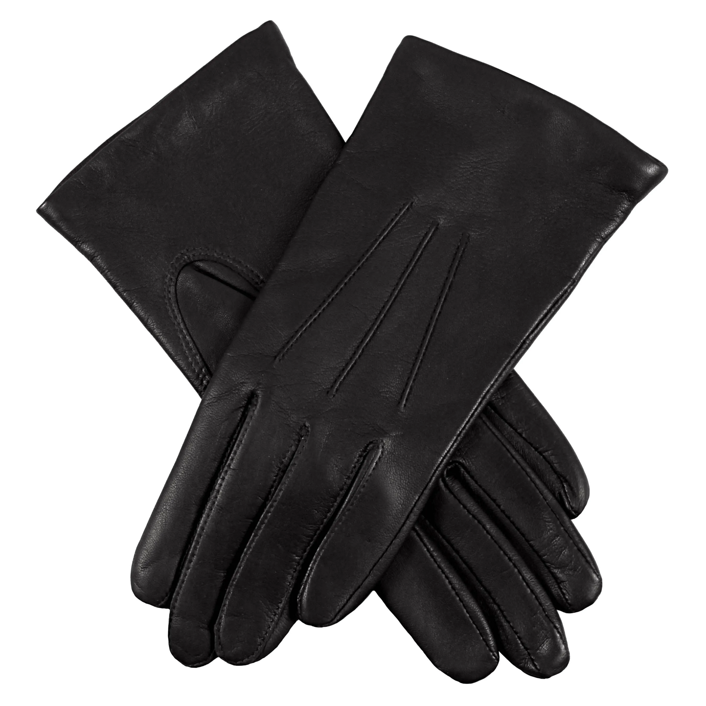 Women's Three-Point Lined Leather Gloves