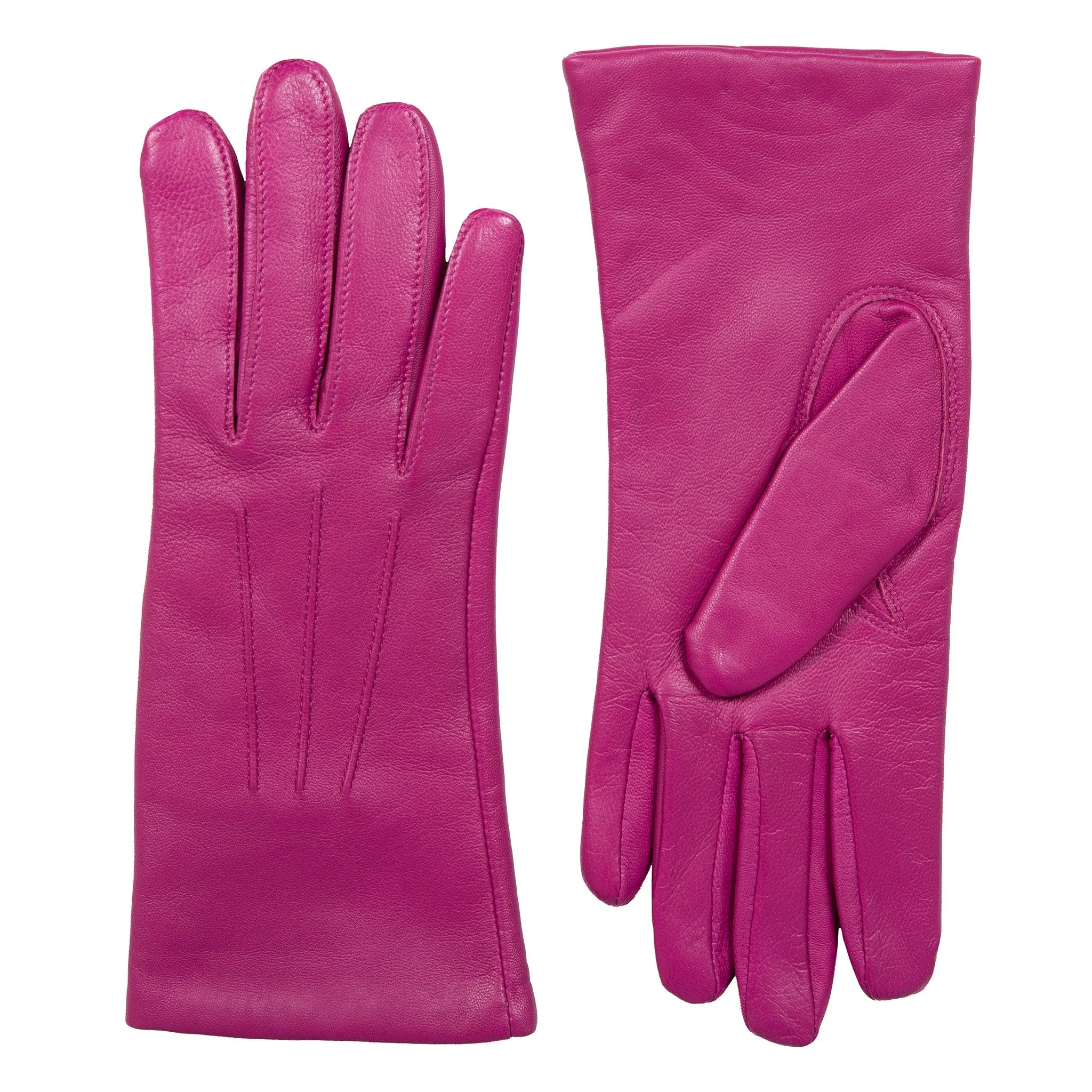 Women's Three-Point Lined Leather Gloves