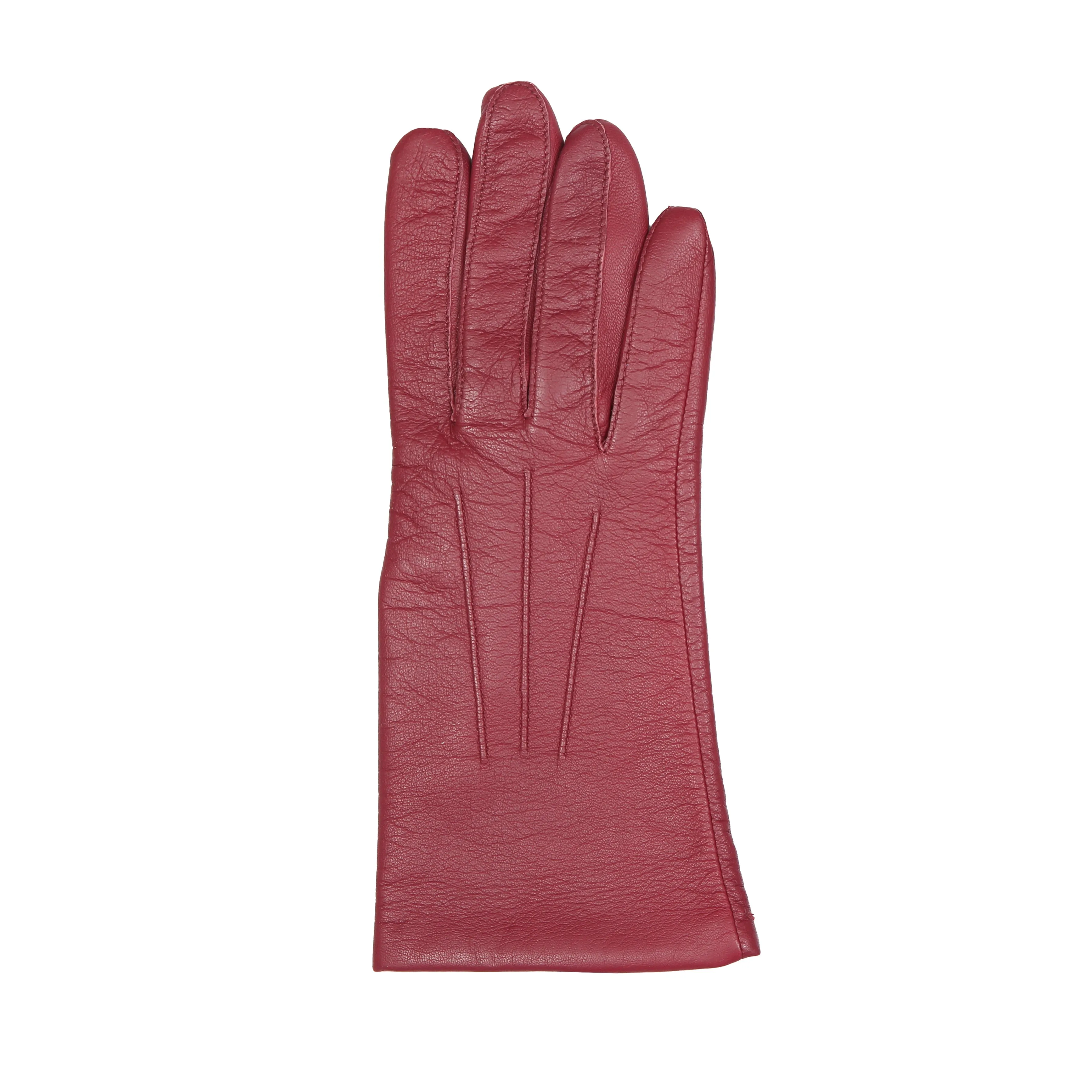 Women's Three-Point Lined Leather Gloves