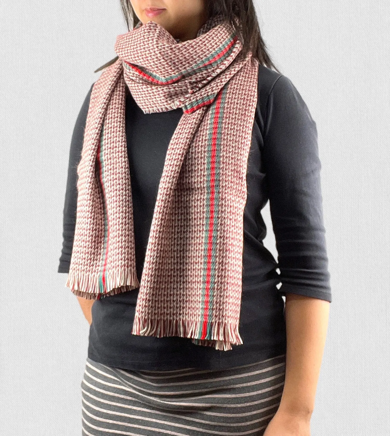 Women's Winter Scarf Shawl Houndstooth Plaid Warm Soft Scarves